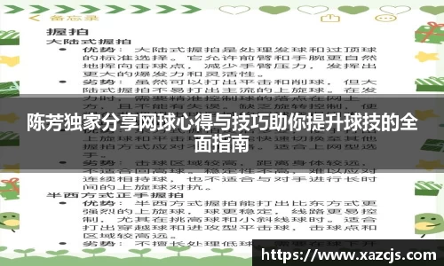 陈芳独家分享网球心得与技巧助你提升球技的全面指南